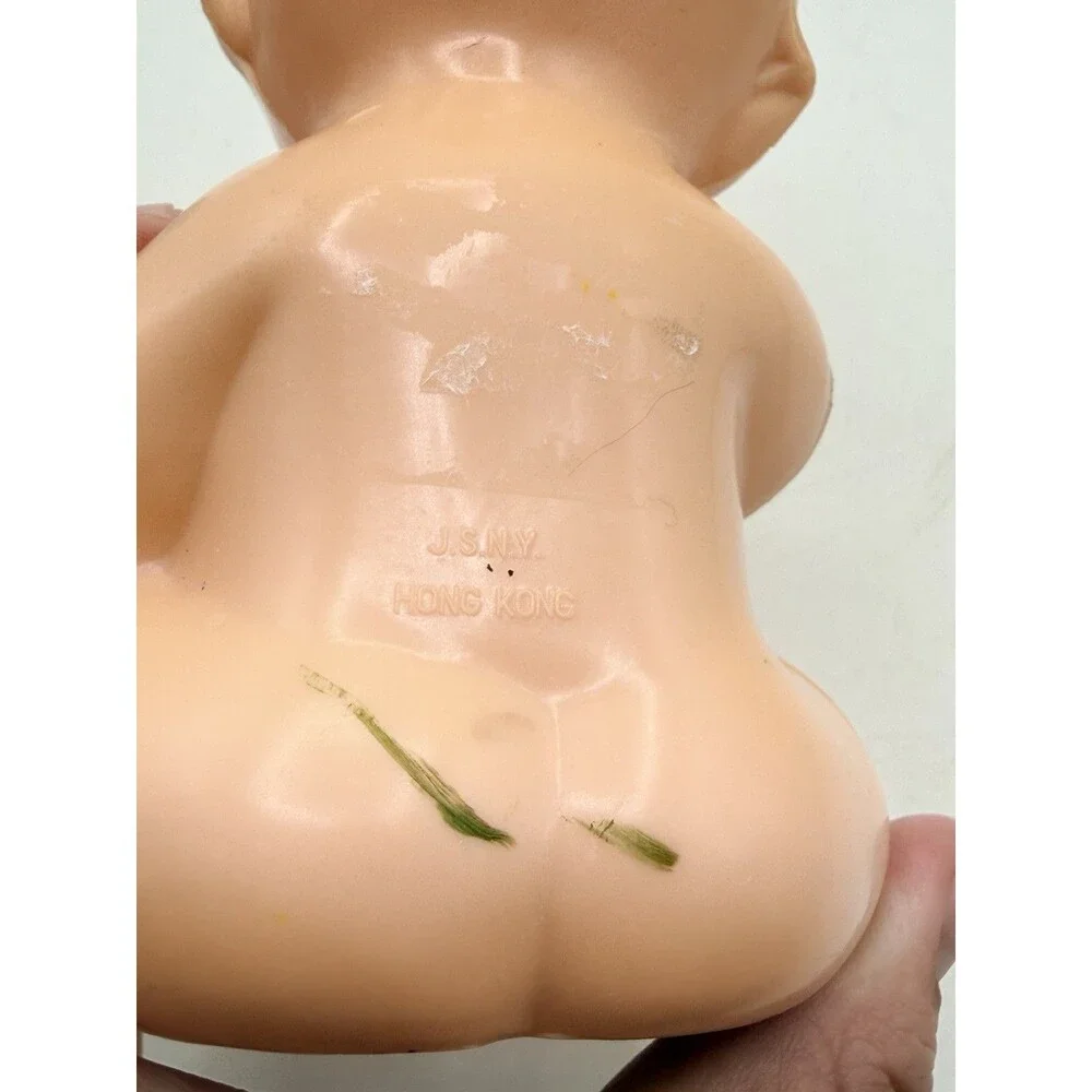 Vintage JSNY Cupie Doll Plastic Baby Powder Dispenser Shaker Hong Kong 5.5”